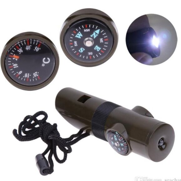 3 Pcs New 7 in 1 Outdoor Hiking Survival Tools, (Battery Included) W/Gift Box - Picture 5 of 6